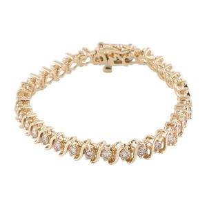 14k yellow gold Diamond link bracelet 4.18ctw